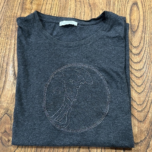 VERSACE MEDUSA EMBROIDERED LOGO SHIRT GRAY SIZE LARGE - Picture 2 of 7